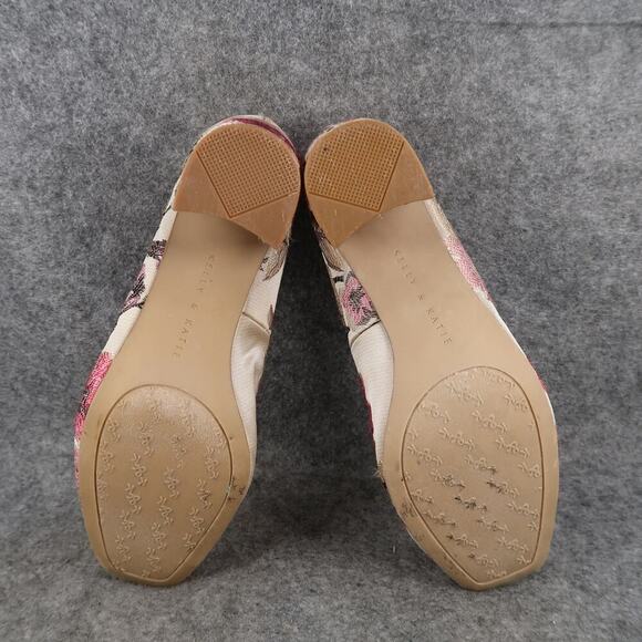 Kelly & Katie Shoes Womens 7 Floral Pump Block Heel Slip On Fashion Event Formal - Picture 11 of 14